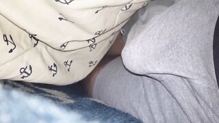 Twink cumshot leaks in tight boxers from wet dream solo session