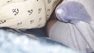 Twink cumshot leaks in tight boxers from wet dream solo session