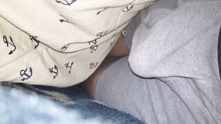 Twink cumshot leaks in tight boxers from wet dream solo session