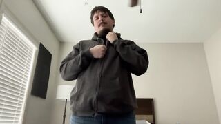 Erik the chubby stripper tears off his own pants and blows his massive load all over his underwear
