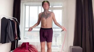Gym sex ends with Harry drilling Jen's tight tattooed ass raw