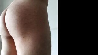 Femboy trap jerks off drenched in cum leaking bubble butt