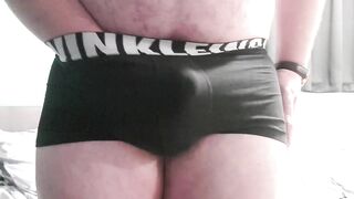 Big mess in my small Calvin Kleins while wanking