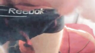 Big black daddy’s monster cock dripping in tight boxer briefs gagging solo cumshot