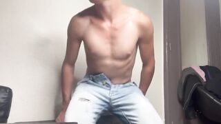 Blond teen creampie erupts in Tommy underwear gasping on cum load