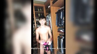 18 Year Old Twink Stuffs Giant Cock Into Nike Compression Shorts Choked By Thick Fabric