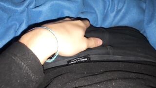 Skinny twink gets big dick handjob ruined with cum