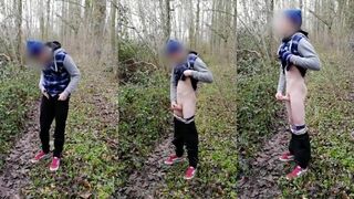 European twink gets ruined cumming in public gay forest