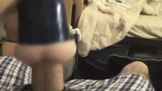 College twink jerks off in loose boxers gets destroyed by thick cock fleshlight