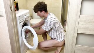 College boy sniffing Calvin Klein panties till big cum load
