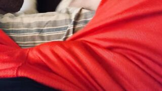 Throbbing cock bulge in tight basketball shorts while wearing a butt plug