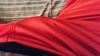 Throbbing cock bulge in tight basketball shorts while wearing a butt plug