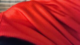 Throbbing cock bulge in tight basketball shorts while wearing a butt plug