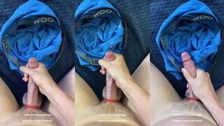Undies ruined by massive gay cum fountain ecstasy