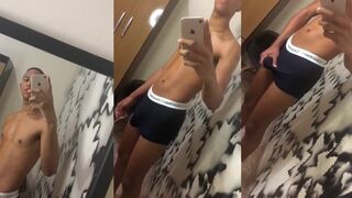 Big dick Brazilian model gets choked on thick sloppy cum