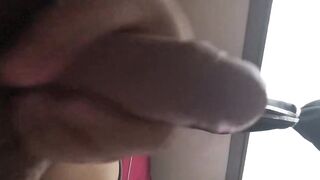 Big fat cock ruined by desperate condom cum