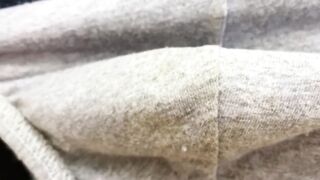 Close up dirty cock jerking off in smelly underwear until public cumshot