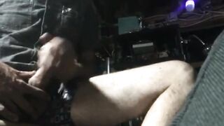 Gay cockring choked jerking off cumshot