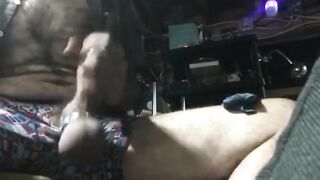 Gay cockring choked jerking off cumshot