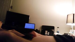 Rare clothed gay cumshot masturbation ruined through pants
