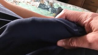 Huge First Cumshot in 2 Weeks Splatters My Abs Thick Load Jacking Off