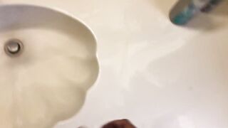 Morning wood thicc cock stuffed with squirted cum