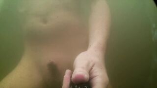 Risky European twink strip outdoor swim hard dick nudes