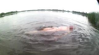 Risky European twink strip outdoor swim hard dick nudes
