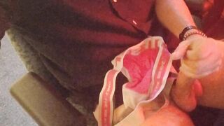 Cumshot drenched pink Diesel jock strap full load