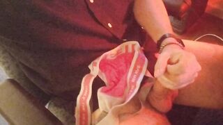 Cumshot drenched pink Diesel jock strap full load