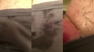 Gushing cum soaks through my Calvins raw and messy
