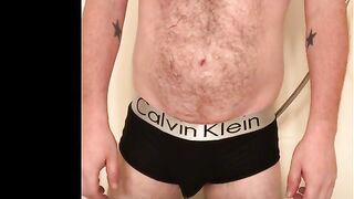 Pissing in my tight underwear till it’s soaked with my load