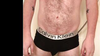 Pissing in my tight underwear till it’s soaked with my load