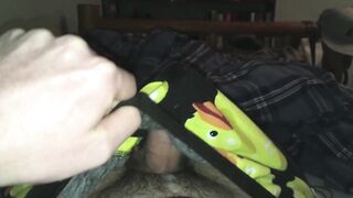 Big cock ruined my boxers with a cum geyser while I rubbed myself