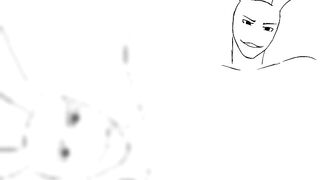 Drawing Jax naked anime style while his cock gets fucked then creampied