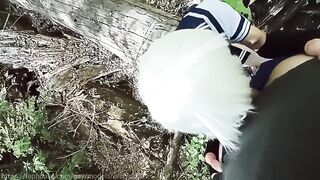 Femboy doll slut gets throat fucked in public by daddy