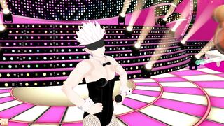 Gojo's bunny suit dance ruined my hole raw gay anime filth