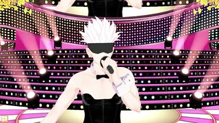 Gojo's bunny suit dance ruined my hole raw gay anime filth
