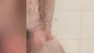 Hung Aussie Shower Wank cumshots under jocks with tattoo