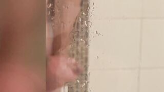 Hung Aussie Shower Wank cumshots under jocks with tattoo