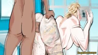 Interracial prison anime rough gangbang with tattooed guard