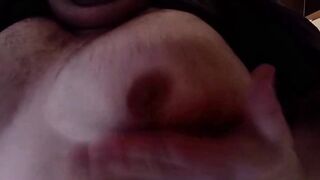 Destroyed gagging sissy gets spanked till cum drips from fat tits
