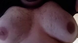 Destroyed gagging sissy gets spanked till cum drips from fat tits