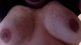 Destroyed gagging sissy gets spanked till cum drips from fat tits