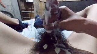 My yogurt coated cock destroyed in nasty gay solo session
