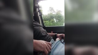 Big hairy bear stuffed in gay truck parked at lake gets solo tease