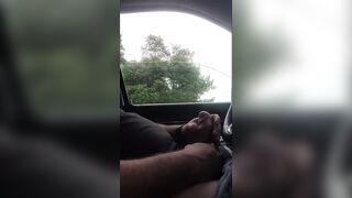 Big hairy bear stuffed in gay truck parked at lake gets solo tease