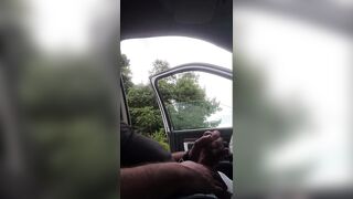 Big hairy bear stuffed in gay truck parked at lake gets solo tease