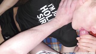 Femboy gets destroyed by big dick cumshot mess