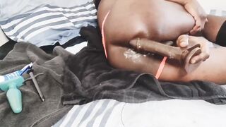 Gay Sissy Stuffed Anal Slut Chokes on BBC Solo Cum